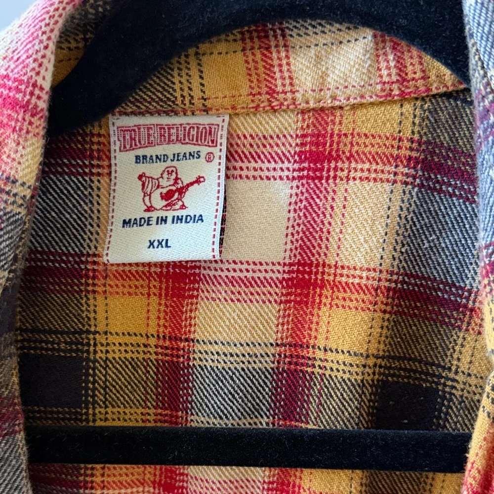 Vintage True Religion Multicolor Plaid flannel western snap front Shirt